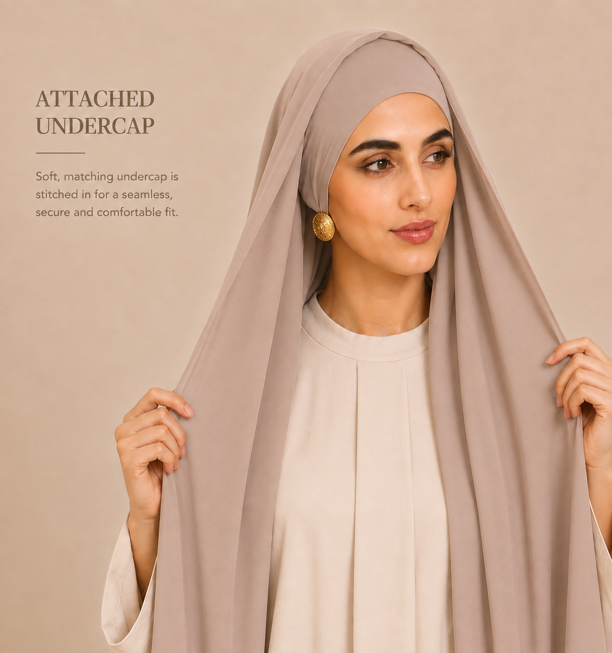 Cashmere built-in magnet premium chiffon hijab