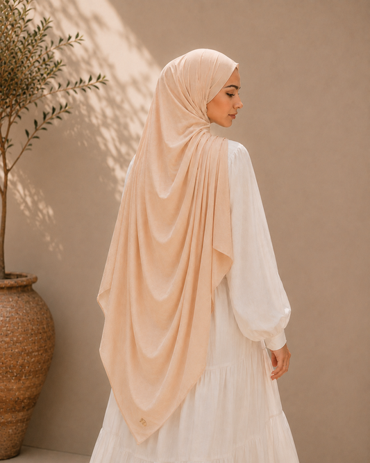 Peach Whisper solid color thin modal scarf