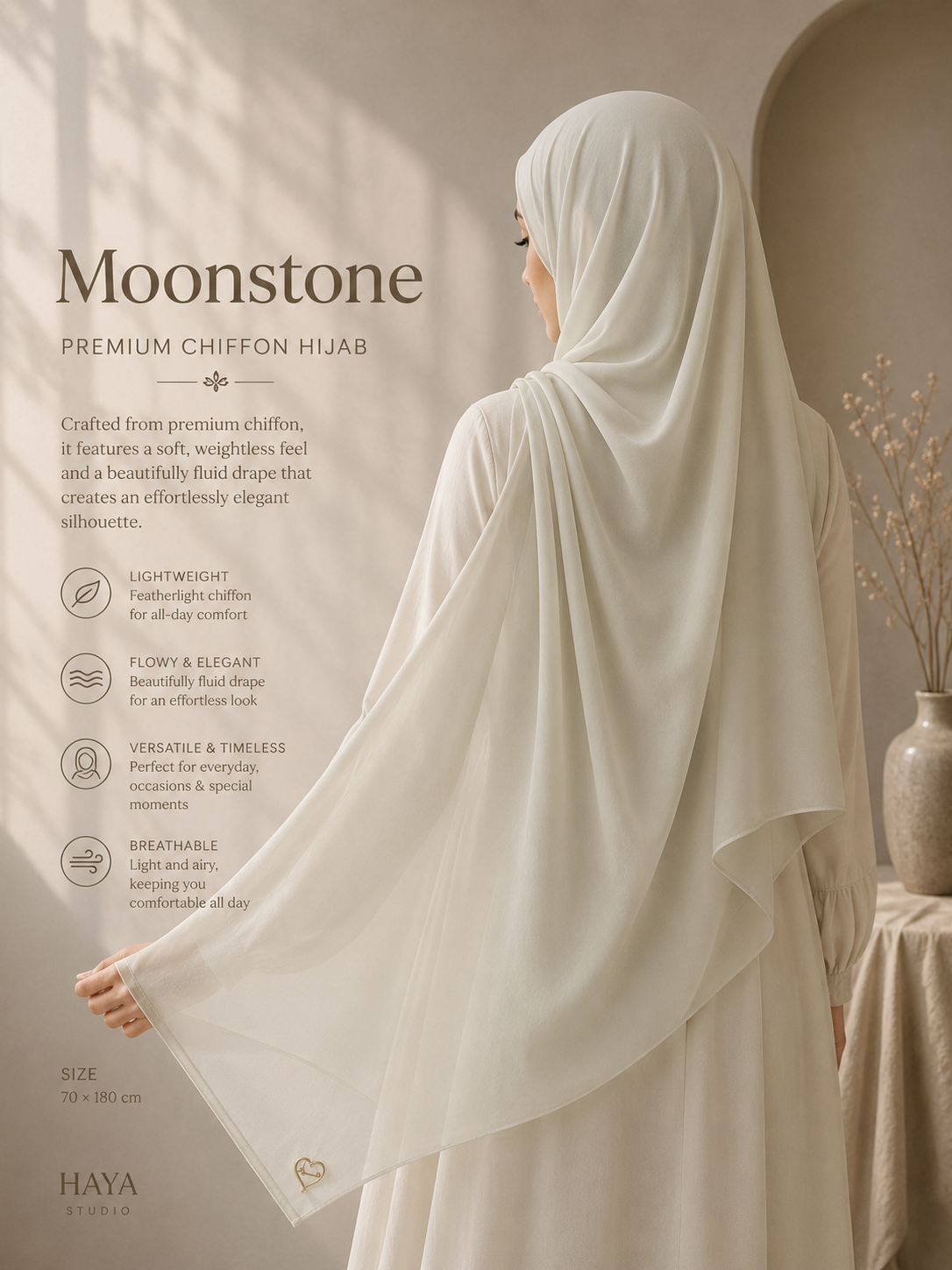 Moonstone premium chiffon hijab