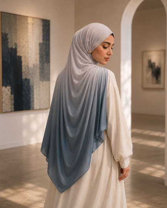 Sea Slate gradient liquid jersey hijab