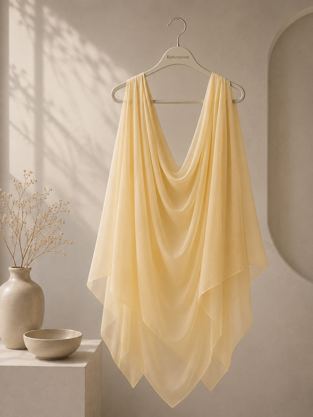 Buttercream premium chiffon hijab
