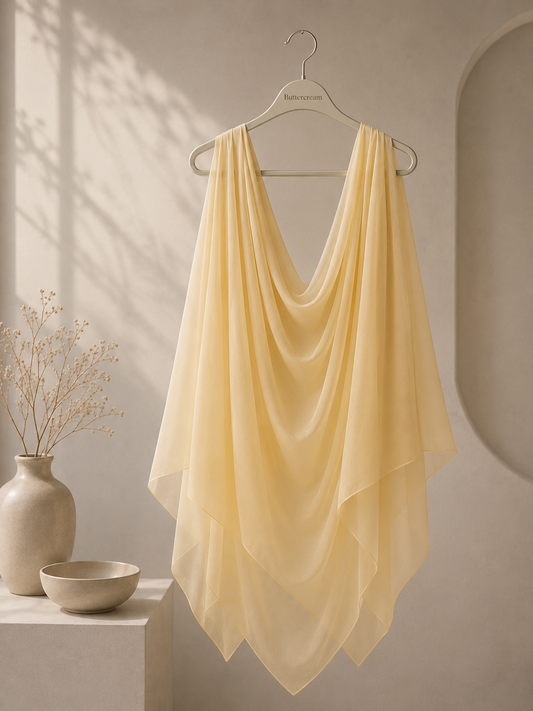 Buttercream premium chiffon hijab