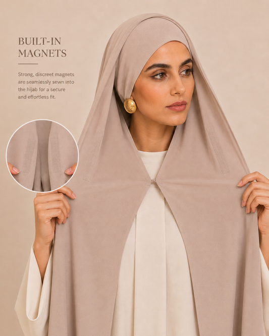 Cashmere built-in magnet premium chiffon hijab
