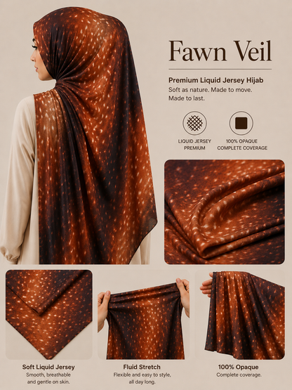 Fawn Veil printed liquid jersey hijab