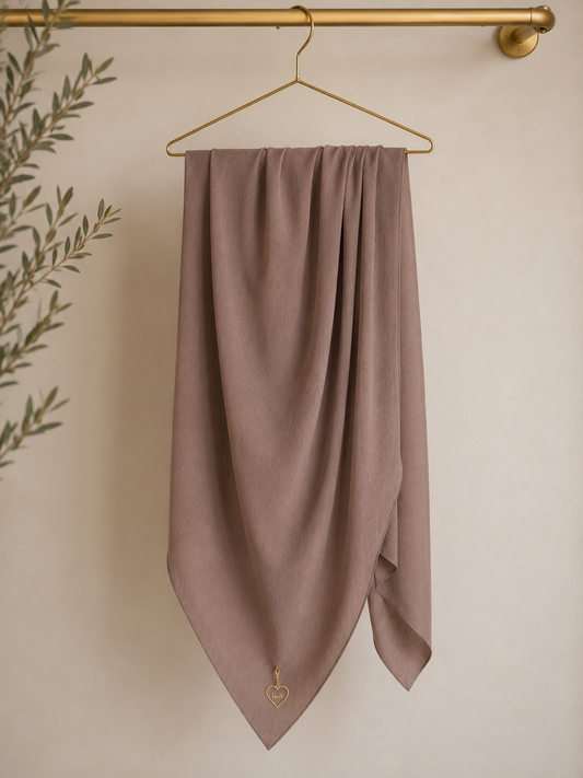 Mauve Sand solid color thin modal scarf