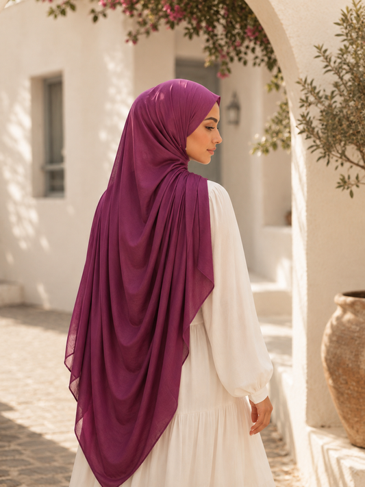 Royal Mulberry solid color thin modal scarf