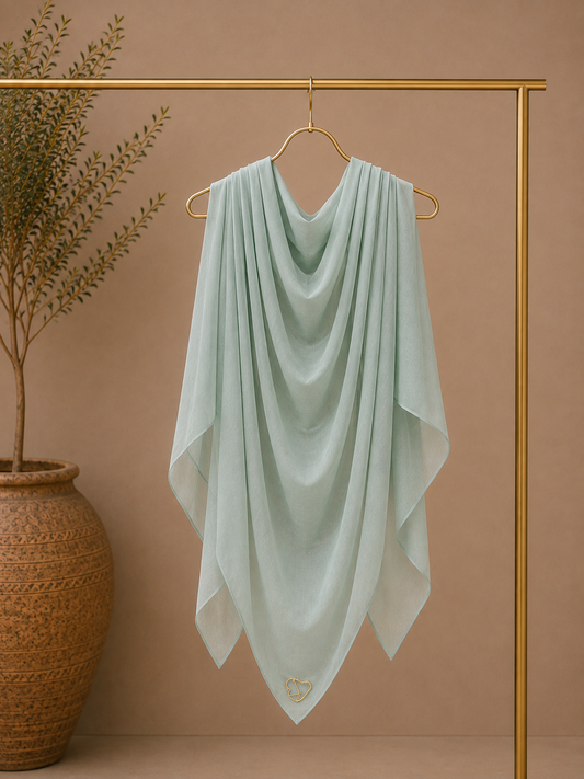 Seafoam solid color thin modal scarf