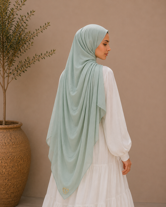 Seafoam solid color thin modal scarf