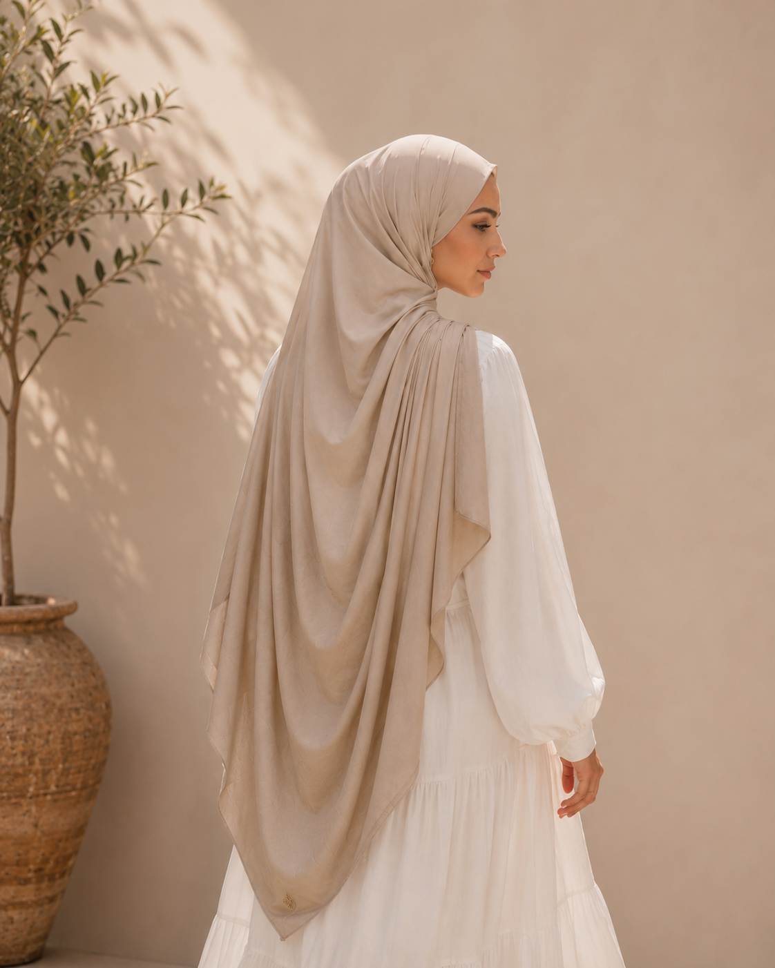 Soft Sand solid color thin modal scarf