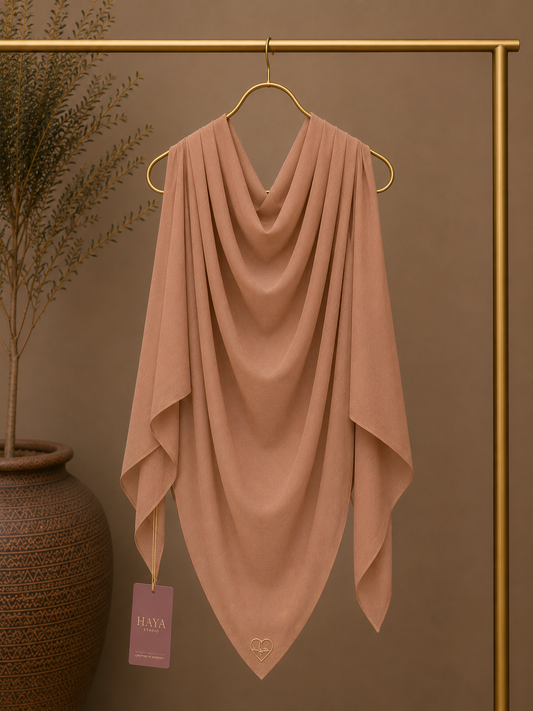 Terracotta solid color thin modal scarf
