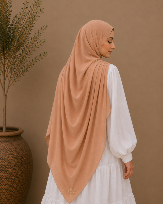 Terracotta solid color thin modal scarf
