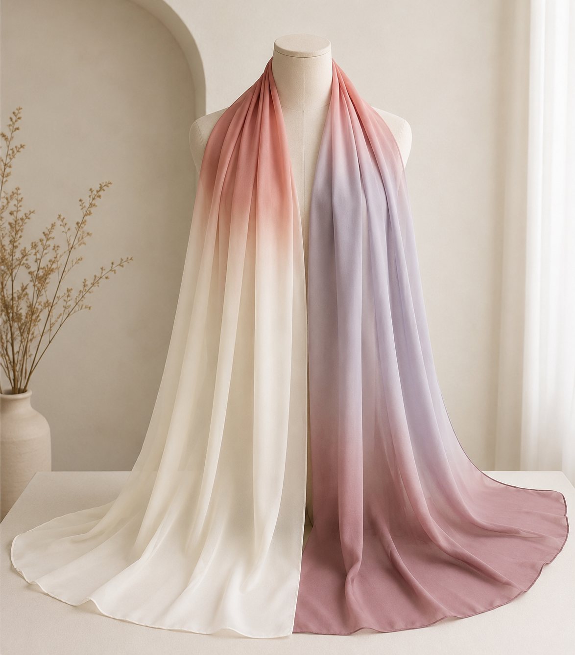 Morning Petals gradient chiffon hijab