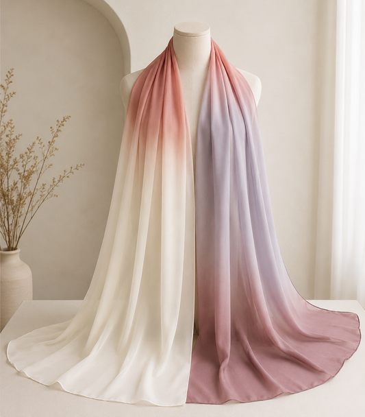 Morning Petals gradient chiffon hijab