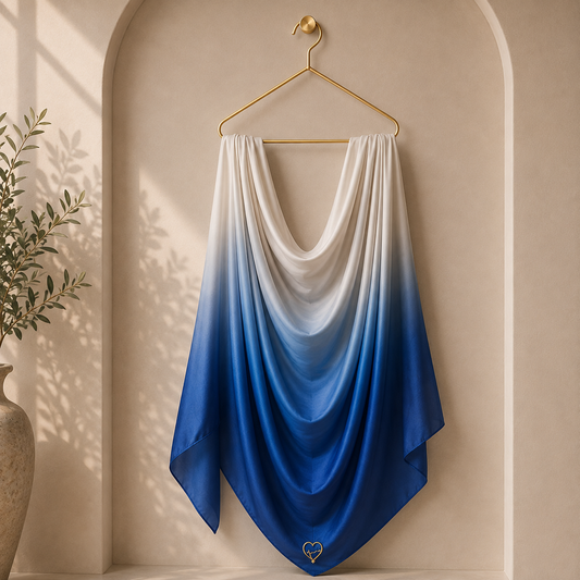 Electric Blue gradient liquid jersey hijab
