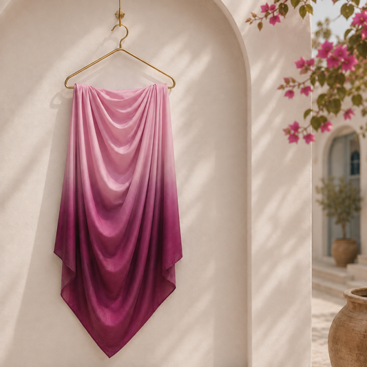 Pink Rush gradient liquid jersey hijab