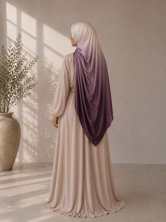 Purple Stream gradient liquid jersey hijab