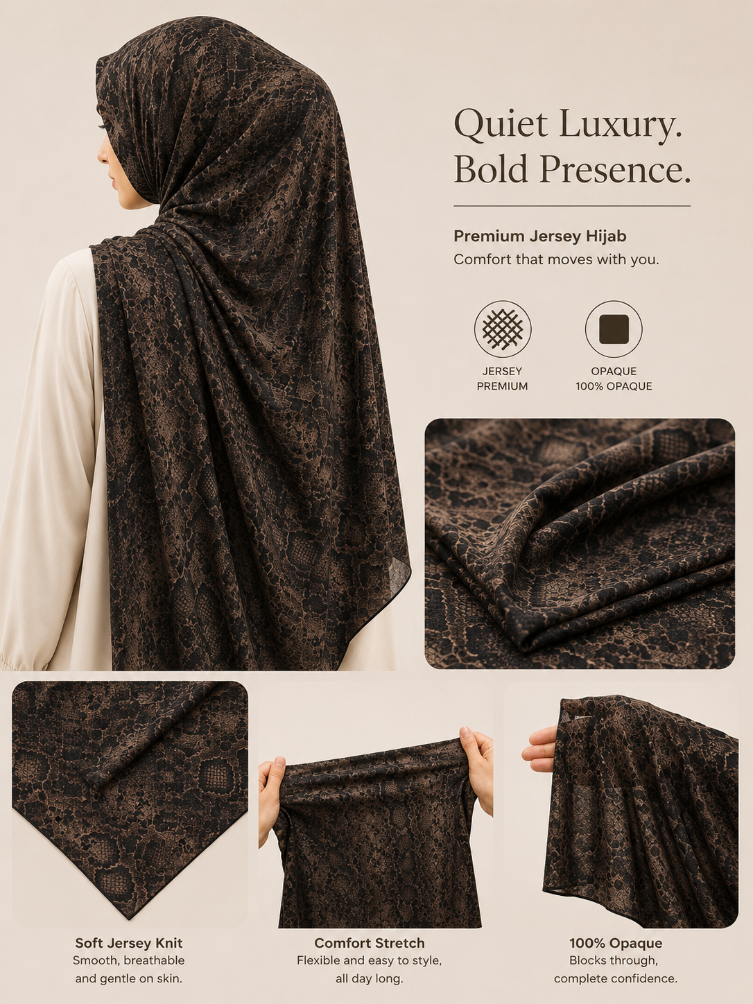 Shadow Veil soft cotton jersey hijab