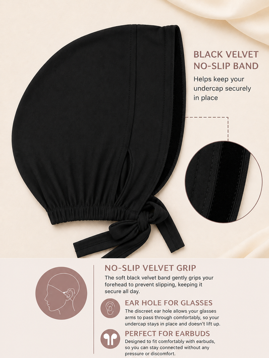 HAYA Premium Velvet Grip Undercap - Black