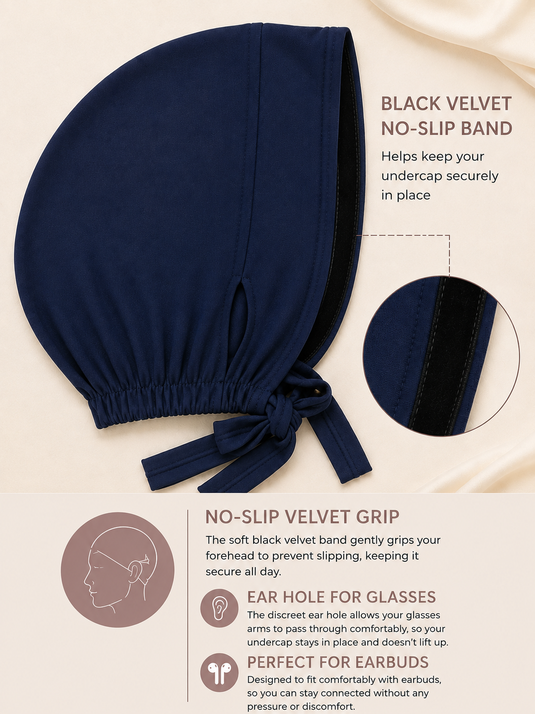 HAYA Premium Velvet Grip Undercap - Blue
