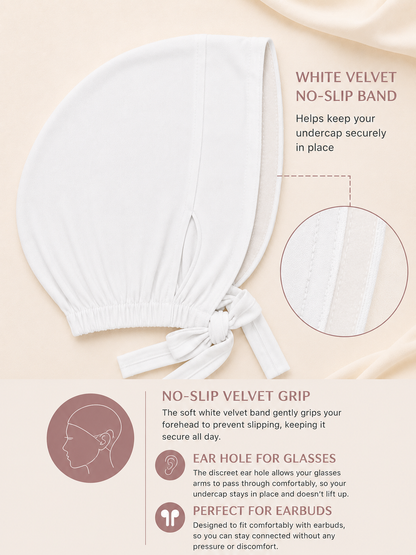 HAYA Premium Velvet Grip Undercap - White